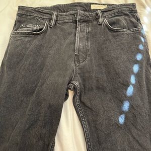 AllSaints Dean Cropped Slim Jeans 32x30 - Washed Black